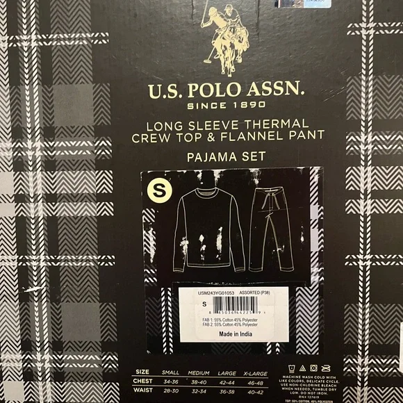 U.S. Pollo Assn - Men’s Thermal Pajama Set- NEW - Picture 5 of 8